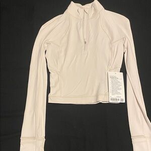 White opal it’s rulu run cropped half zip